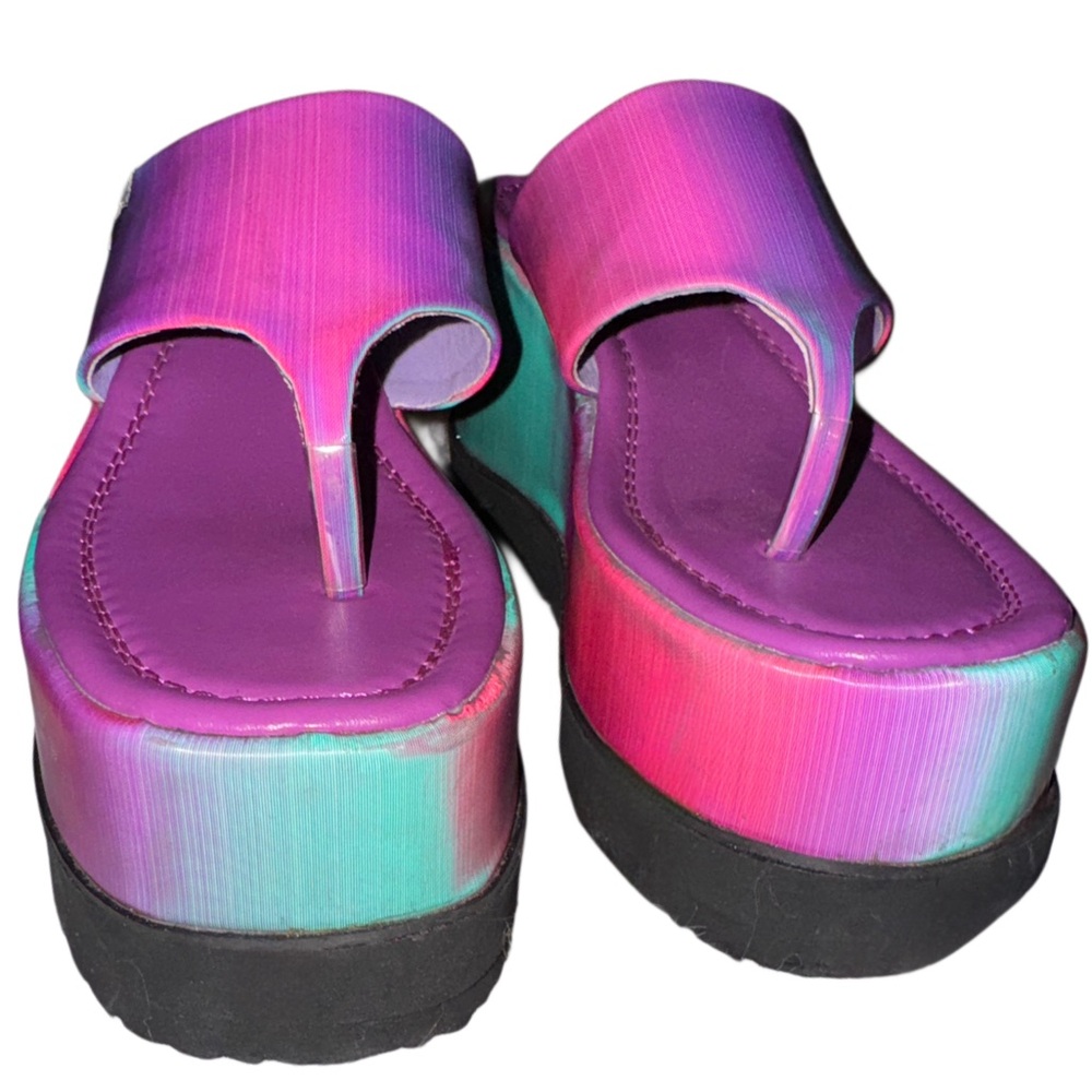 🔥HP🔥Shellys London for Dolls Kill Purple Ombre Klub Platform Wedges - Picture 7 of 13